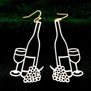 Wine Glass and Grape Earrings